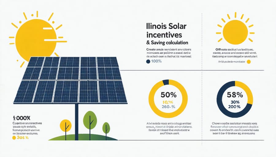Visual breakdown of solar incentives, tax credits, and ROI calculations for Illinois homeowners
