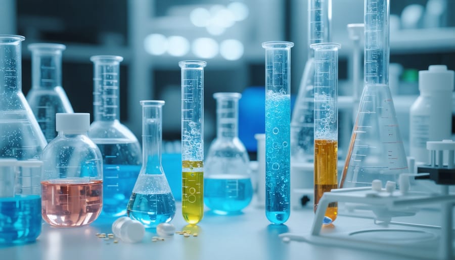 Scientific laboratory equipment demonstrating cell-free biological processes