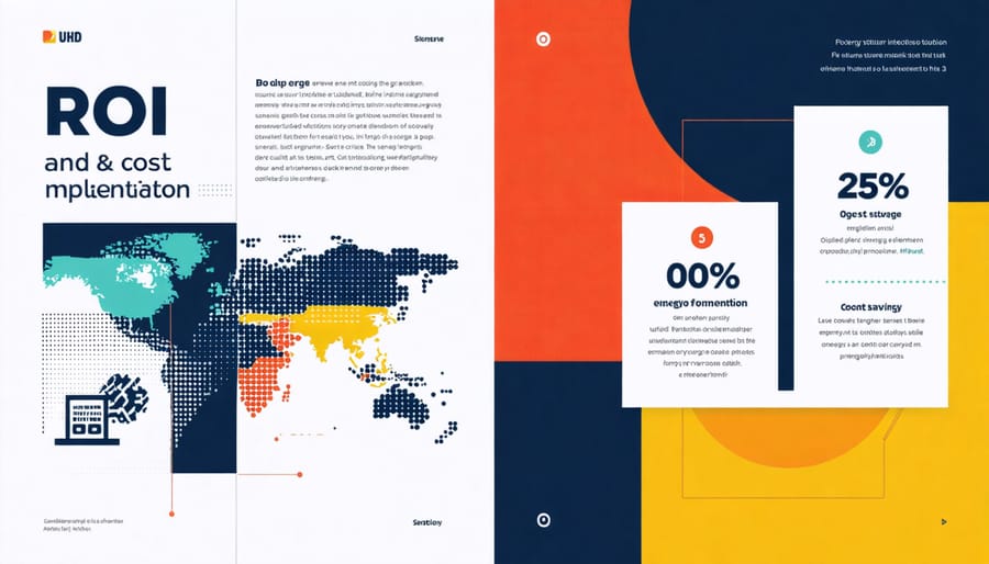 Graph showing financial benefits and return on investment for business energy storage systems