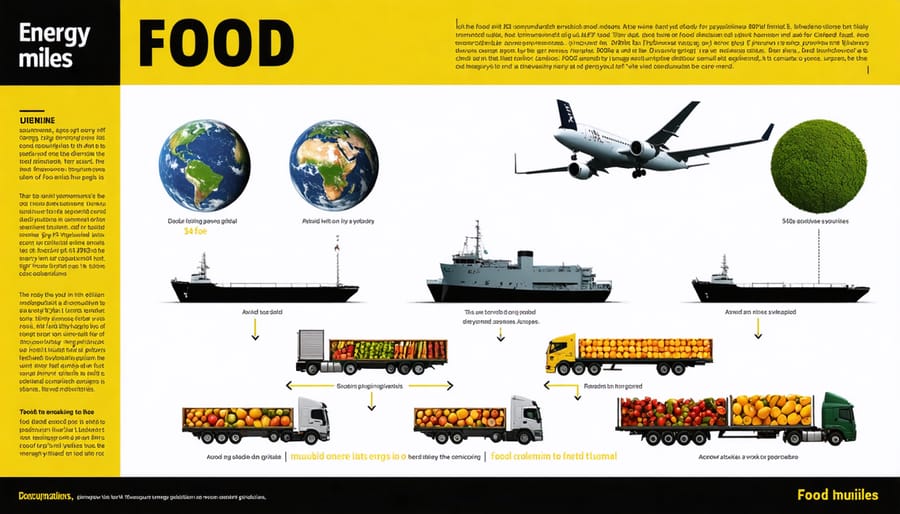 Visual representation of energy consumption in global food transportation