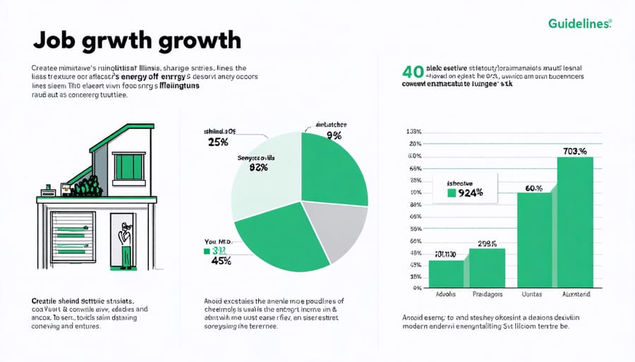 Chart displaying energy efficiency job growth trends and projections in Illinois