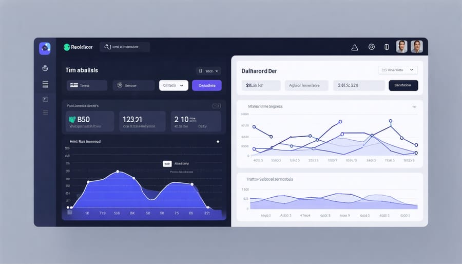 Smart home monitoring dashboard displaying sensor data and maintenance predictions