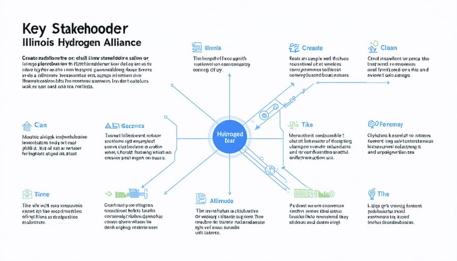 Network diagram of renewable hydrogen alliance members and their relationships