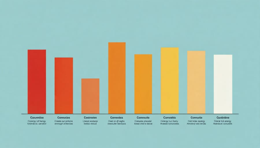 Graph comparing energy cost reductions across multiple Illinois municipalities participating in alliance programs