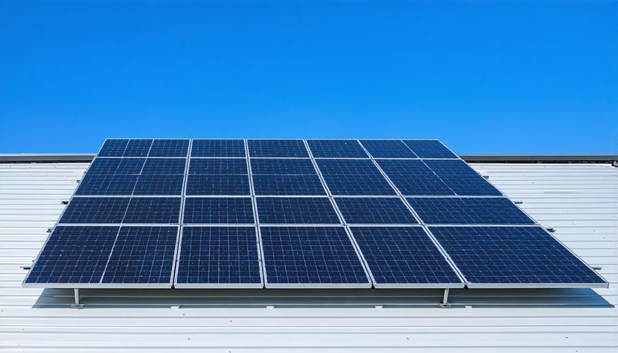 Residential solar panel installation on an Illinois suburban home rooftop