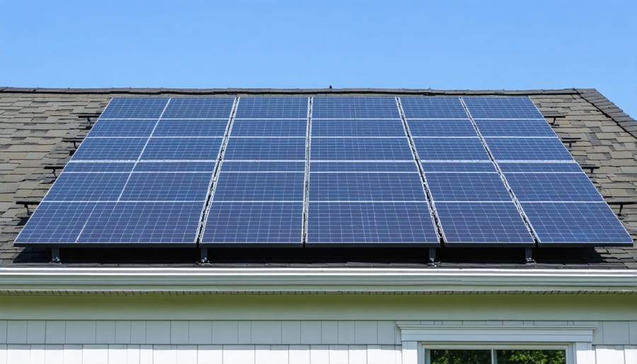 Solar panels being installed on a suburban Illinois home with 30% federal tax credit graphic
