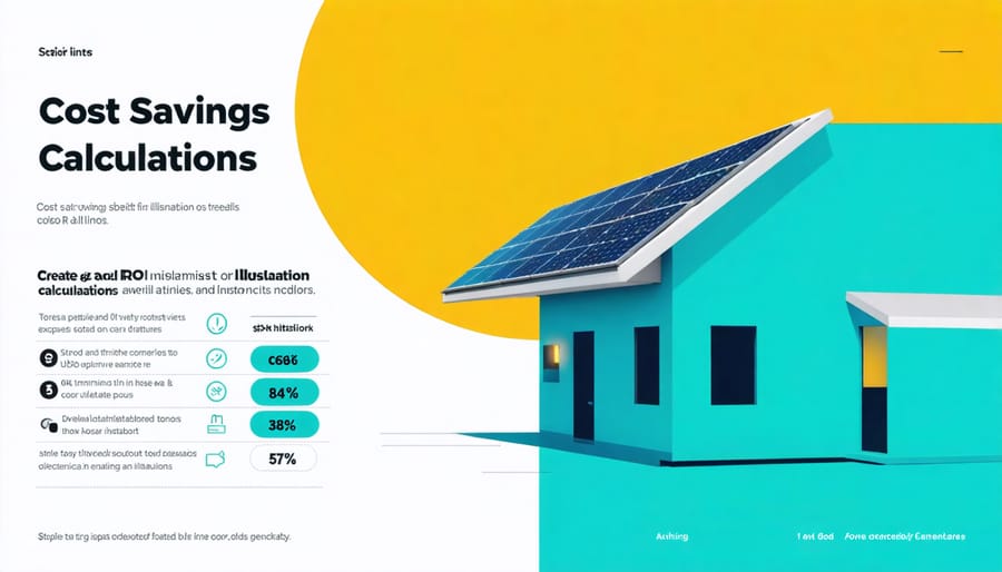 Visual chart displaying solar panel cost savings and return on investment metrics for Illinois homeowners