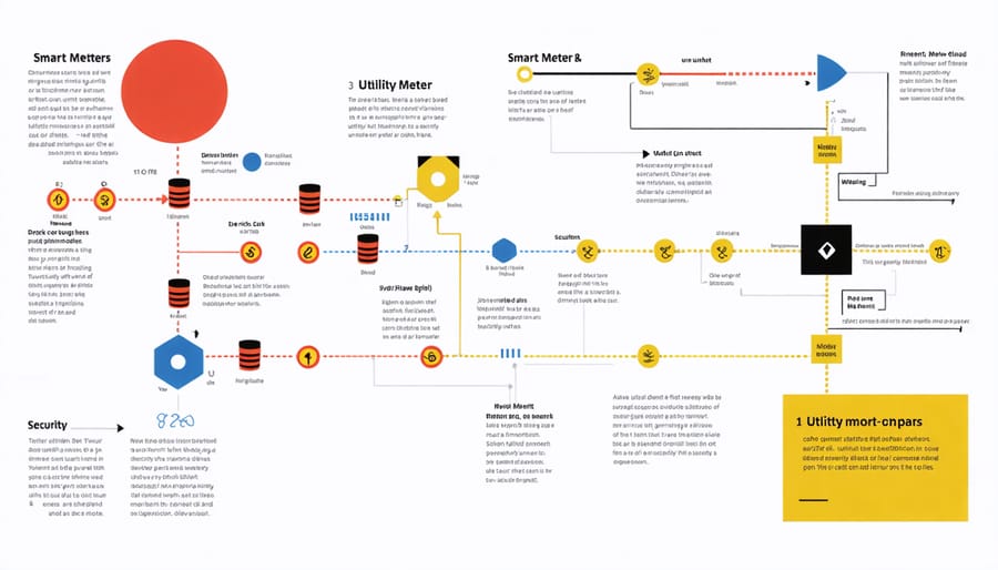 Visual diagram of smart meter data security measures and protection points