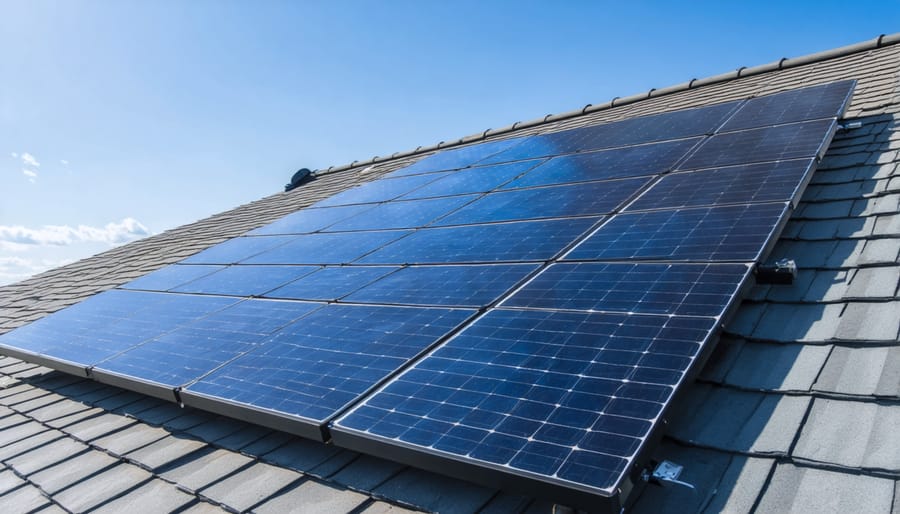 Solar panels integrated with HVAC system on a typical Joliet suburban home