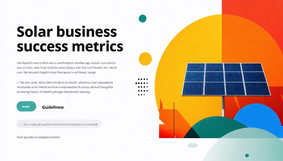 Visual representation of key success factors for solar businesses including customer satisfaction ratings and partnership networks