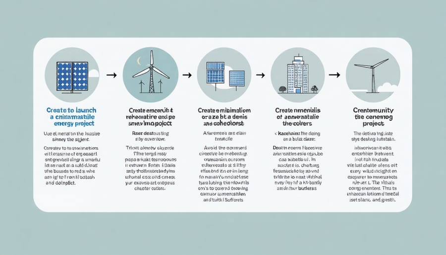 Visual flowchart depicting key steps in planning and implementing a green advocacy project