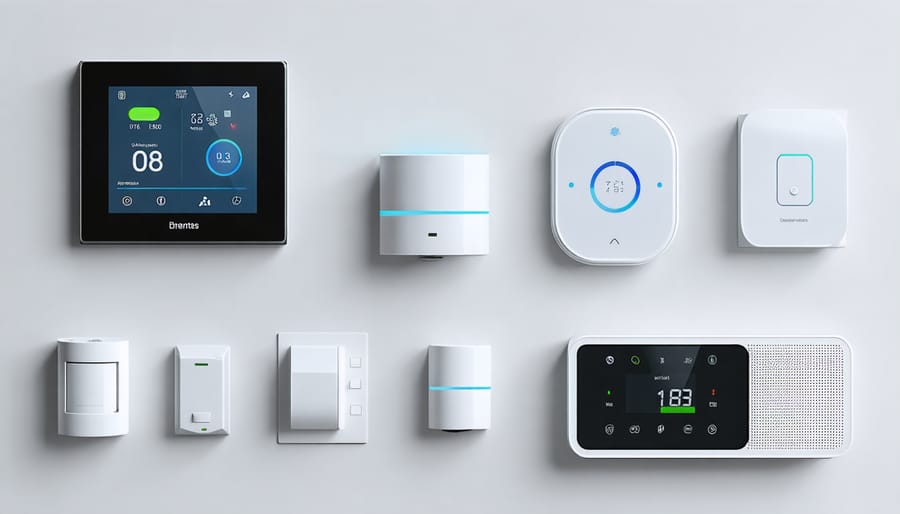 Various components of a home energy management system including smart meters and controllers