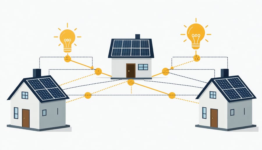 Infographic showing how solar knowledge spreads through community networks