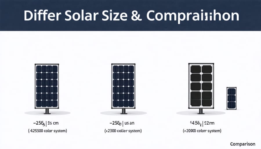 Visual comparison of portable solar power systems with pricing information
