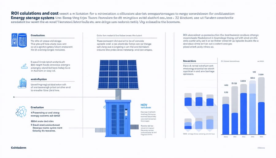 Financial diagram illustrating energy storage investment costs and returns