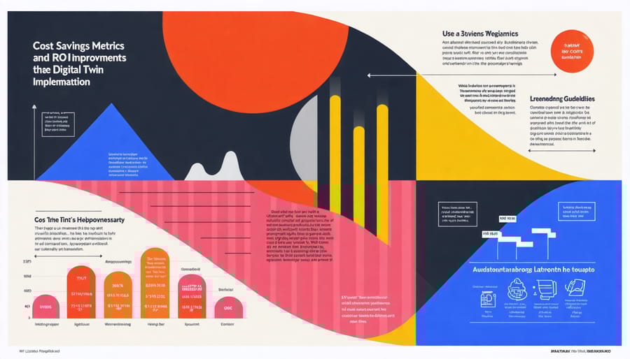 Graph displaying financial benefits and operational cost reductions from digital twin technology