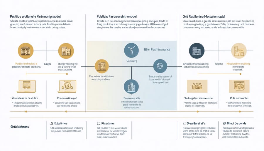 Visual diagram depicting the relationship between utilities, communities, and private sector partners in grid innovation