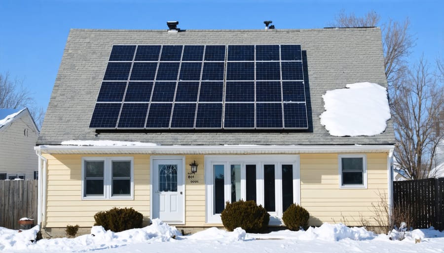 Residential solar panel installation in Illinois winter conditions