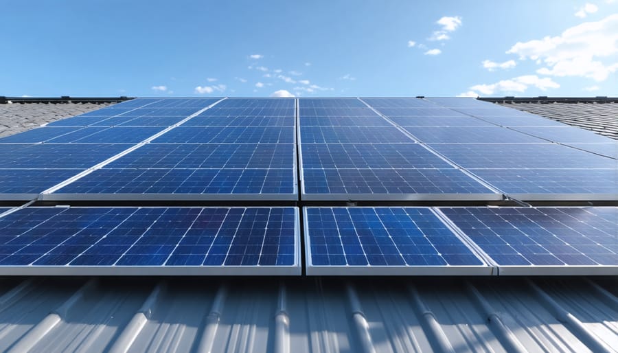 Residential solar installation with battery storage unit and smart monitoring system