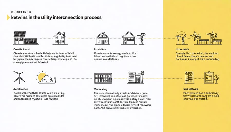Flowchart diagram illustrating solar installation utility interconnection steps