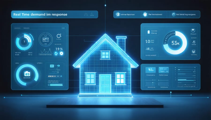 Digital interface of a home energy management system displaying demand response settings