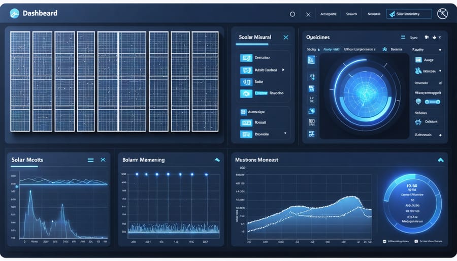 Computer screen displaying supply chain management software with solar component tracking