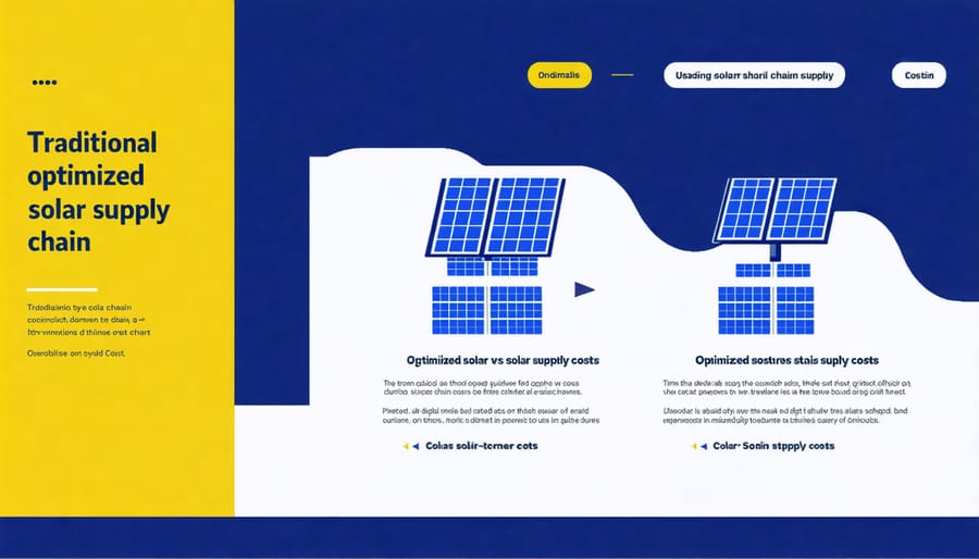 Cost comparison chart showing savings from optimized solar supply chains