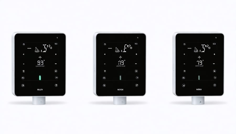 Detailed installation guide showing thermostat wiring connections and mounting steps