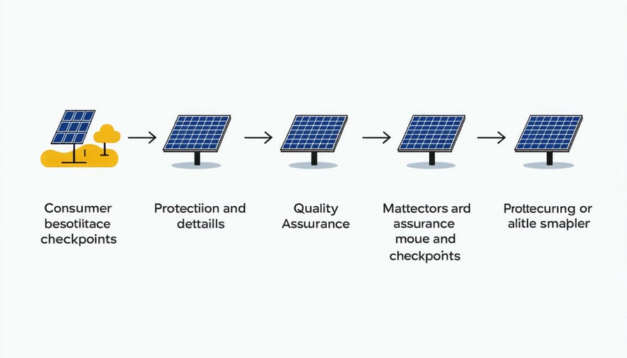 Step-by-step diagram of consumer protection measures in solar installations