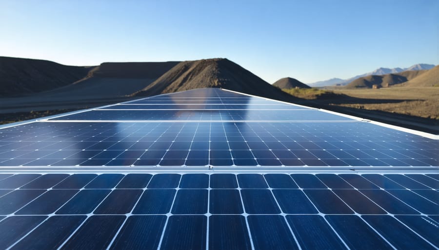 Mining operation showing environmental impact of silicon extraction