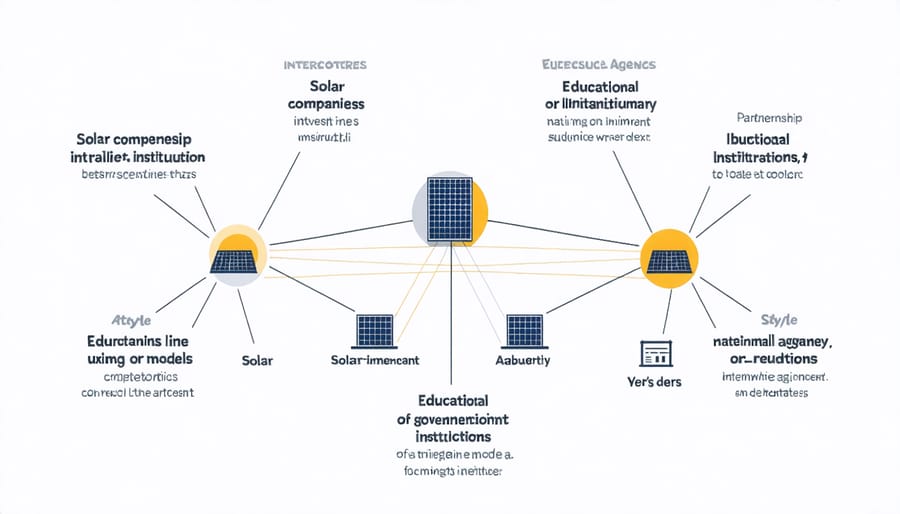 Visual diagram of cross-sector collaboration network in Illinois solar industry