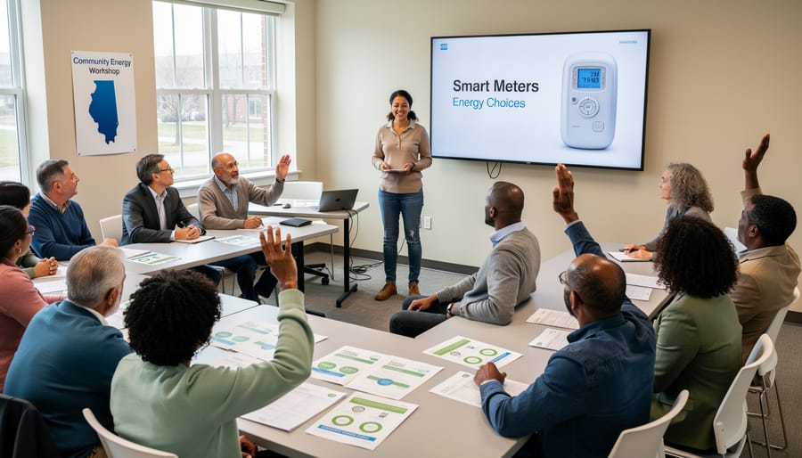 Community members gathered for educational workshop about smart meter consumer rights