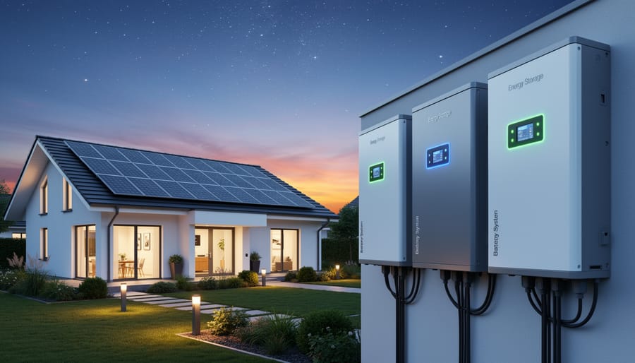 Close-up of extended-duration lithium-ion battery storage system