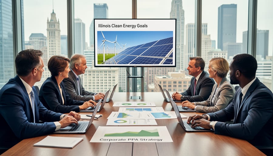 Business owner standing in front of commercial building with solar panel installation