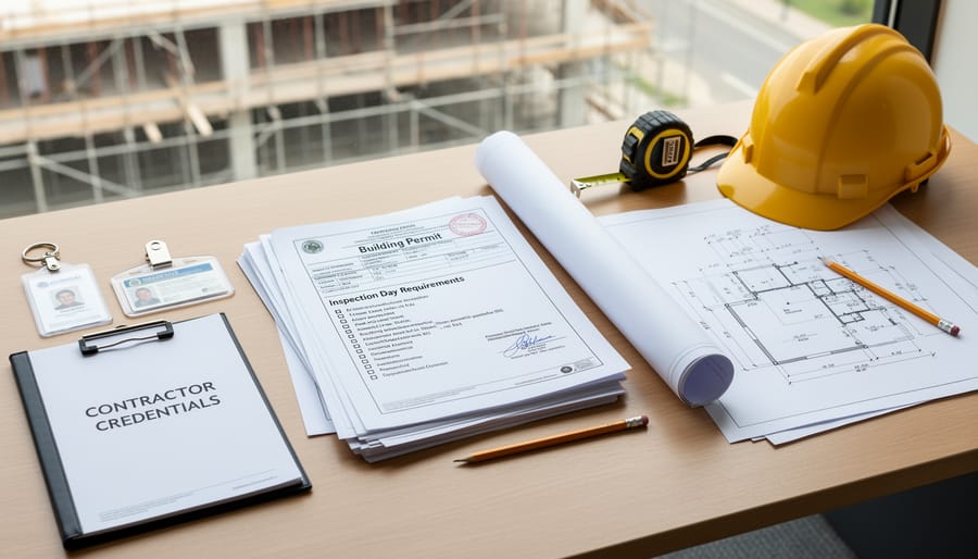 Electrical permit documents and contractor credentials prepared for Chicago inspection