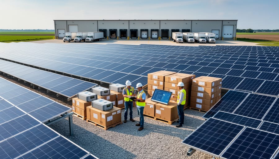 Solar panel array installed on residential rooftop in Illinois suburb