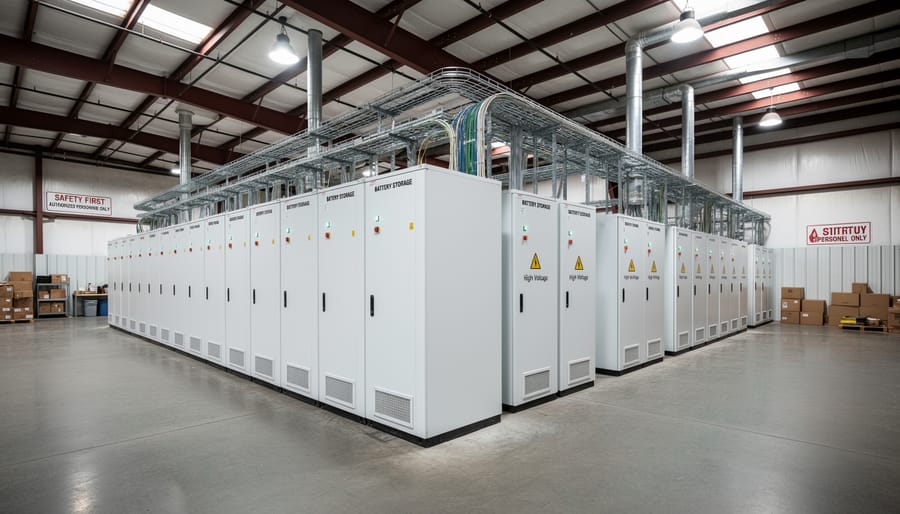 Commercial lithium-ion battery storage system installed in Illinois warehouse facility