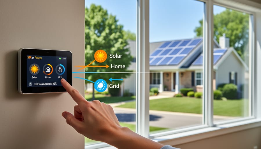 Illinois home with rooftop solar panels and smart energy management system